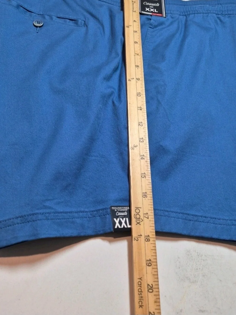 Roundtree & Yorke Casuals Size XXL Men's Stretch Fabric Shorts Blue Cotton 09